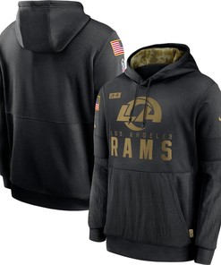 Nike Los Angeles Rams Black 2020 Salute To Service Sideline Performance Pullover Hoodie