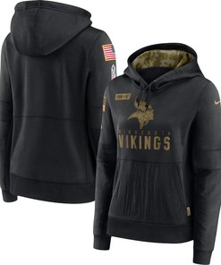 Nike Minnesota Vikings Womens Black 2020 Salute To Service Performance Pullover Hoodie