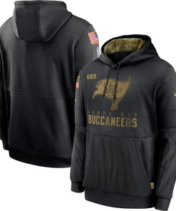 Nike Tampa Bay Buccaneers Black 2020 Salute To Service Sideline Performance Pullover Hoodie