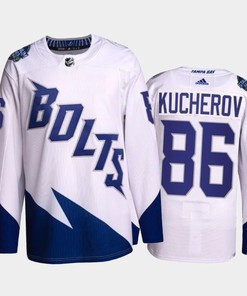 Nikita Kucherov Lightning 2022 Stadium Series White Primegreen Jersey, Men Jersey