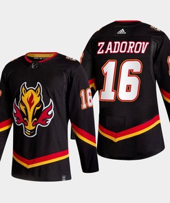 Nikita Zadorov 16 Calgary Flames Alternate Black Jersey 2022-23
