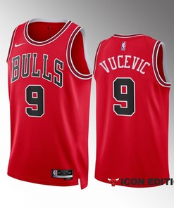 Nikola Vucevic 9 2022-23 Chicago Bulls Red Icon Edition Jersey Swingman
