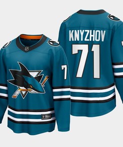 Nikolai Knyzhov 71 San Jose Sharks 2022-23 Home The Evolve Teal Jersey