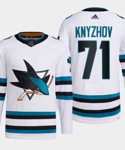 Nikolai Knyzhov 71 San Jose Sharks White Jersey 2022-23 Away Primegreen
