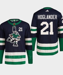 Nils Hoglander 21 Reverse Retro 2.0 2022 Vancouver Canucks Navy Jersey Primegreen