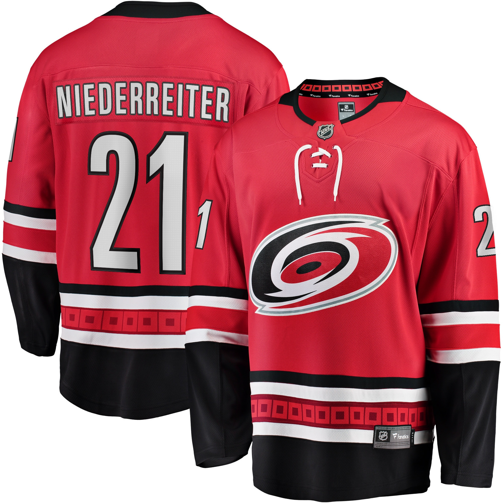 Nino Niederreiter Carolina Hurricanes Fanatics Branded Home Breakaway Player Jersey - Red Nhl