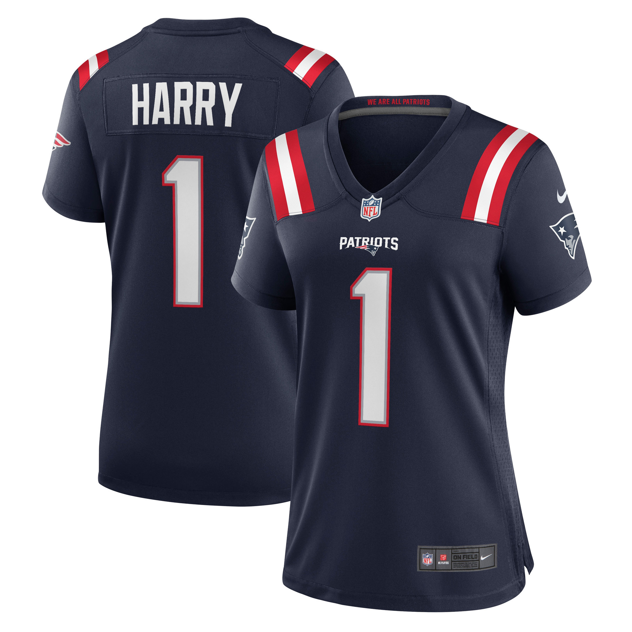 Nkeal Harry New England Patriots Womens Game Player Jersey - Navy Nfl