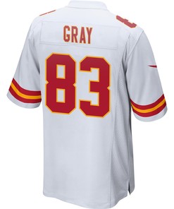 Noah Gray 83 Kansas City Chiefs Super Bowl LVII Champions 3 Stars Men Game Jersey - White