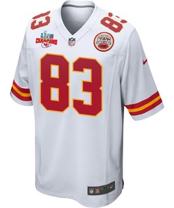 Noah Gray 83 Kansas City Chiefs Super Bowl LVII Champions 3 Stars Men Game Jersey - White