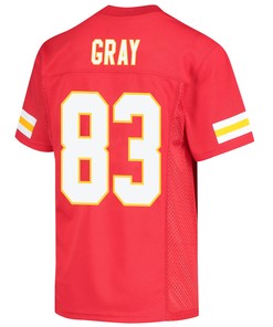 Noah Gray 83 Kansas City Chiefs Super Bowl LVII Champions 3 Stars Youth Game Jersey - Red