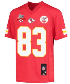Noah Gray 83 Kansas City Chiefs Super Bowl LVII Champions 3 Stars Youth Game Jersey - Red