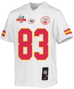 Noah Gray 83 Kansas City Chiefs Super Bowl LVII Champions 3 Stars Youth Game Jersey - White