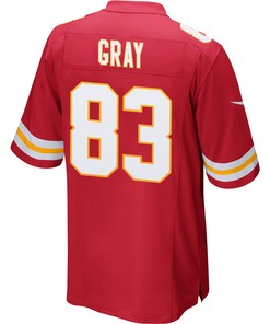 Noah Gray 83 Kansas City Chiefs Super Bowl LVII Champions Men Game Jersey - Red