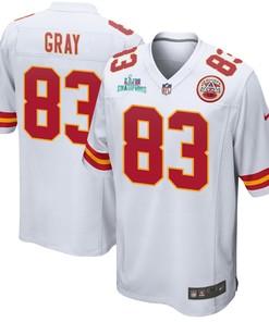 Noah Gray 83 Kansas City Chiefs Super Bowl LVII Champions Men Game Jersey - White
