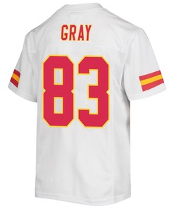 Noah Gray 83 Kansas City Chiefs Super Bowl LVII Champions Youth Game Jersey - White