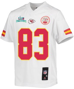 Noah Gray 83 Kansas City Chiefs Super Bowl LVII Champions Youth Game Jersey - White