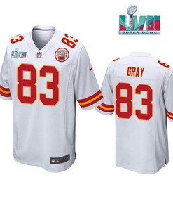 Noah Gray 83 Kansas City Chiefs Super Bowl LVII White Men Game Jersey