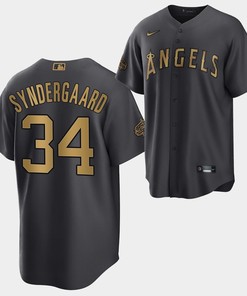 Noah Syndergaard 2022-23 All-Star Los Angeles Angels Charcoal 34 Jersey