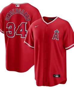 Noah Syndergaard Los Angeles Angels Alternate Replica Player Jersey - Red Mlb