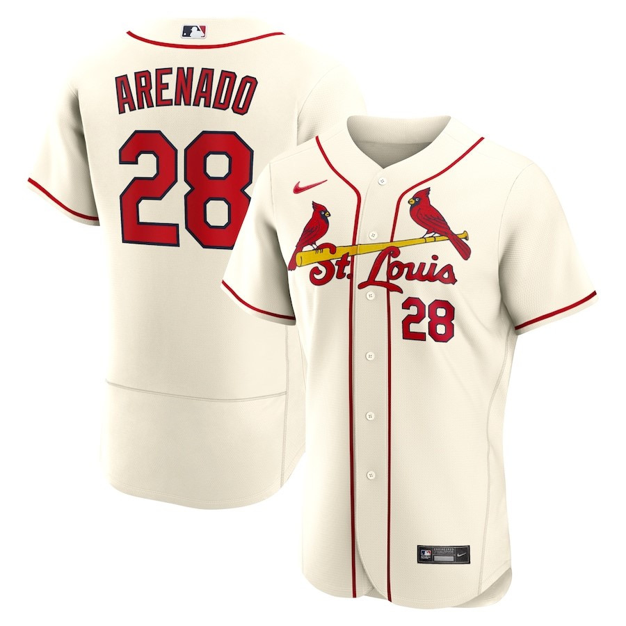 Nolan Arenado 28 St. Louis Cardinals Alternate Player Elite Jersey - Cream