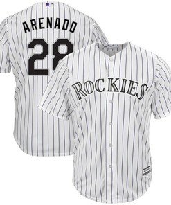 Nolan Arenado Colorado Rockies Home Official Cool Base Player Jersey - White Purple