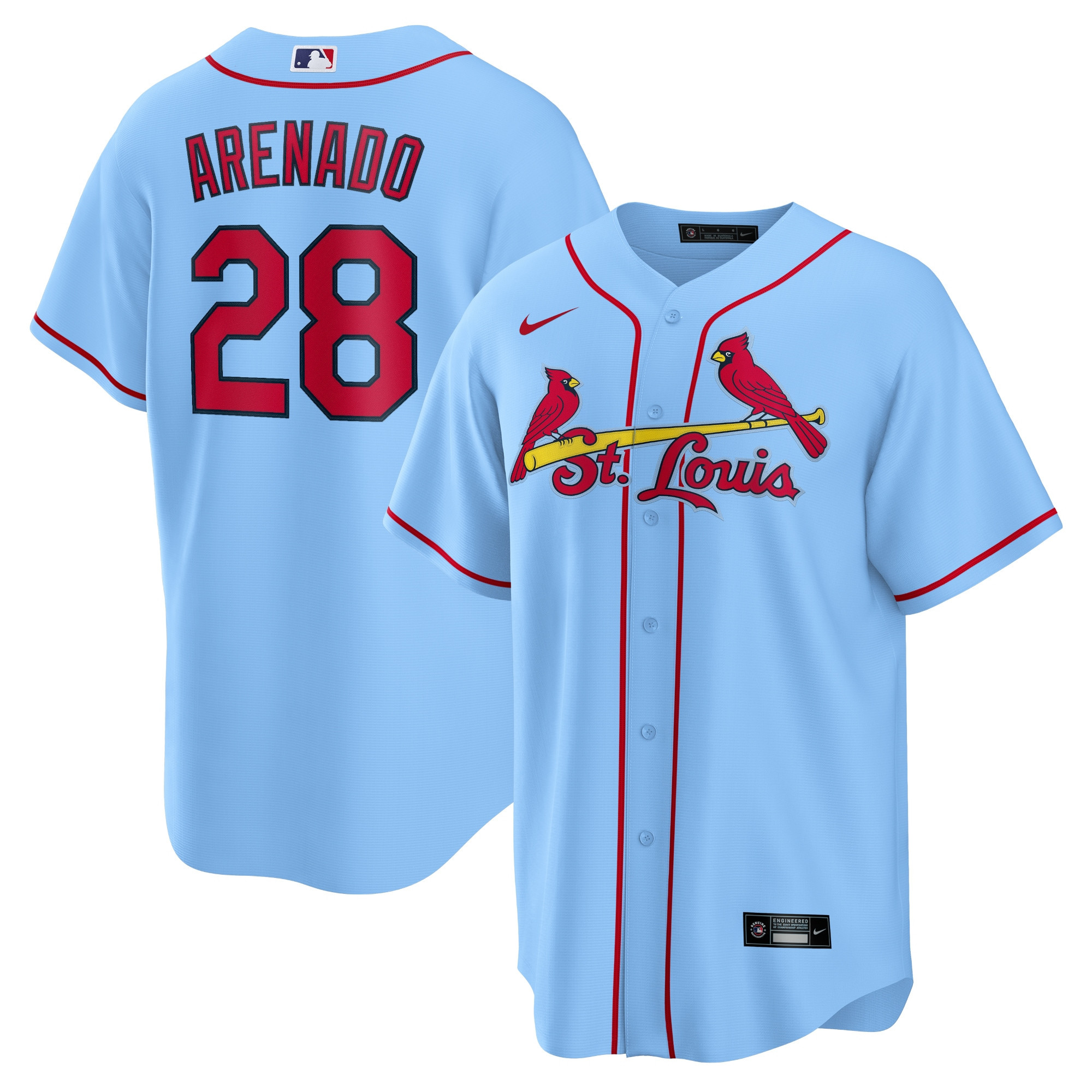 Nolan Arenado St. Louis Cardinals Alternate Official Replica Player Jersey - Light Blue Mlb