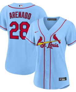 Nolan Arenado St Louis Cardinals Womens Alternate Replica Player Jersey Light Blue Mlb