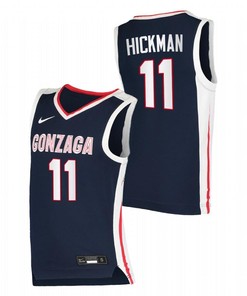 Nolan Hickman 11 Gonzaga Bulldogs 2022 Draft Top Prospect Elite Men Jersey - Navy