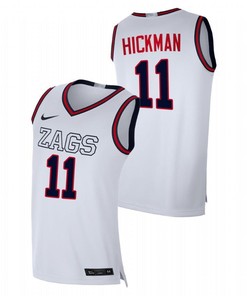 Nolan Hickman 11 Gonzaga Bulldogs 2022 Draft Top Prospect Men Jersey - White