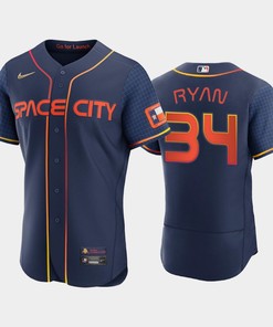 Nolan Ryan 34 Houston Astros Men's Jersey 2022-23 City Connect - Navy
