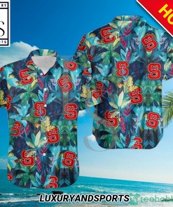 North Carolina State Wolfpack Floral Tropical Hawaiian Shirt