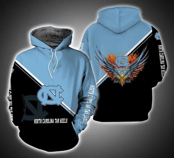 North Carolina Tar Heels Fire Eagle 3D Hoodie NCAA Basketball Gifts