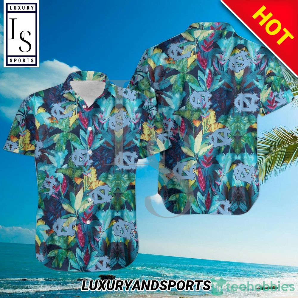 North Carolina Tar Heels Floral Tropical Hawaiian Shirt
