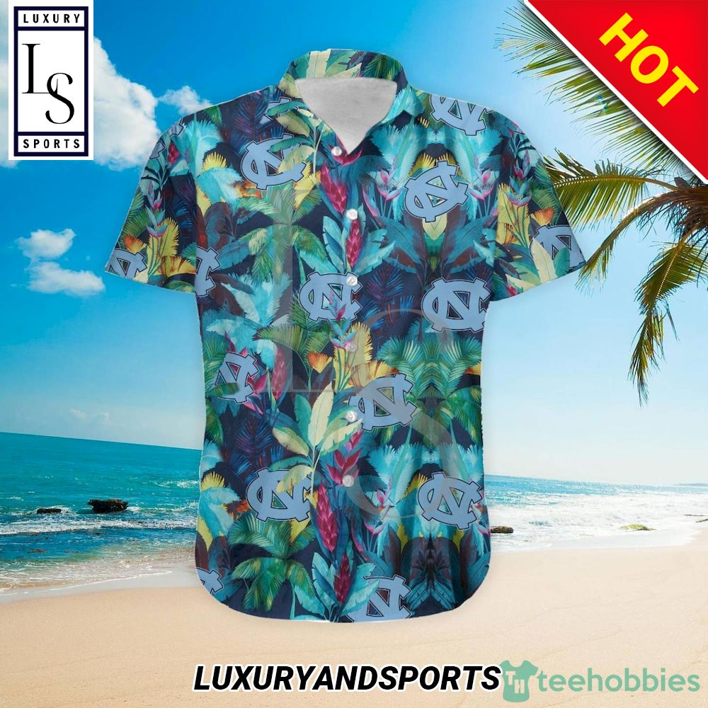 North Carolina Tar Heels Floral Tropical Hawaiian Shirt
