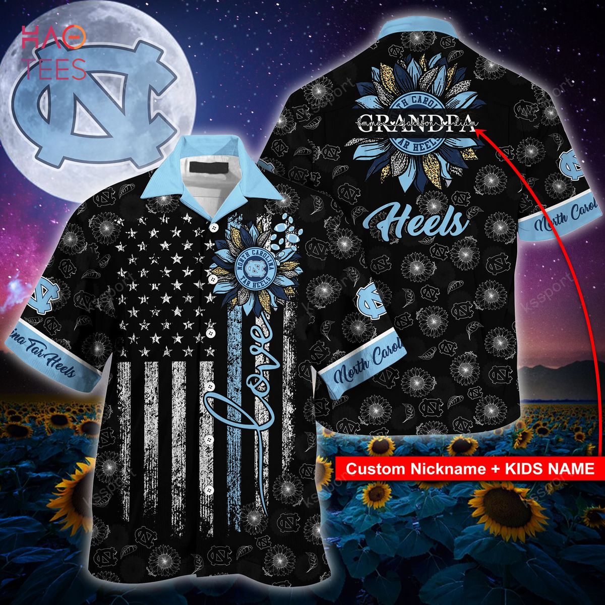 North Carolina Tar Heels Hawaiian Shirt