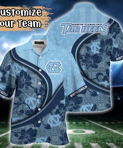North Carolina Tar Heels NCAA US Flag Flower Hawaii Shirt For Fans