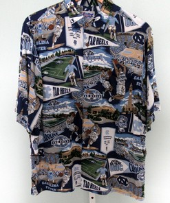 North Carolina Tar Heels Reyn Spooner Mens Large Hawaiian Rayon Shirt Vgc NCAA