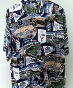North Carolina Tar Heels Reyn Spooner Mens Large Hawaiian Rayon Shirt Vgc NCAA