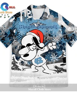 North Carolina Tar Heels Snoopy Dabbing The Peanuts 3D Hawaiian Shirt
