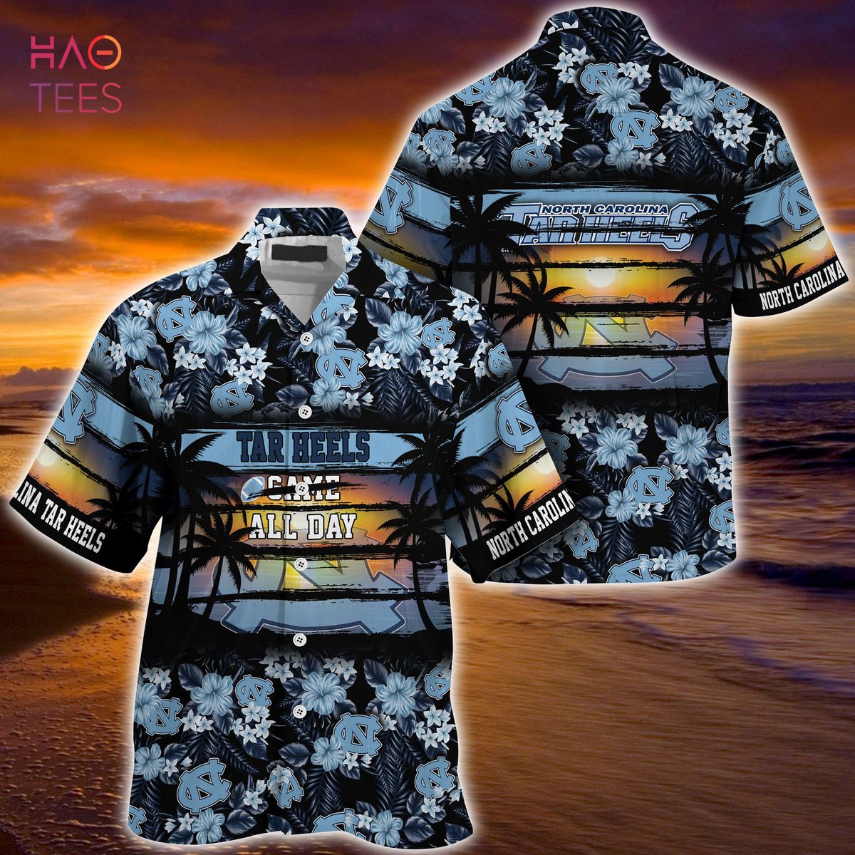 North Carolina Tar Heels Summer Hawaiian Shirt, Floral Pattern for Sports Enthusiast This Year