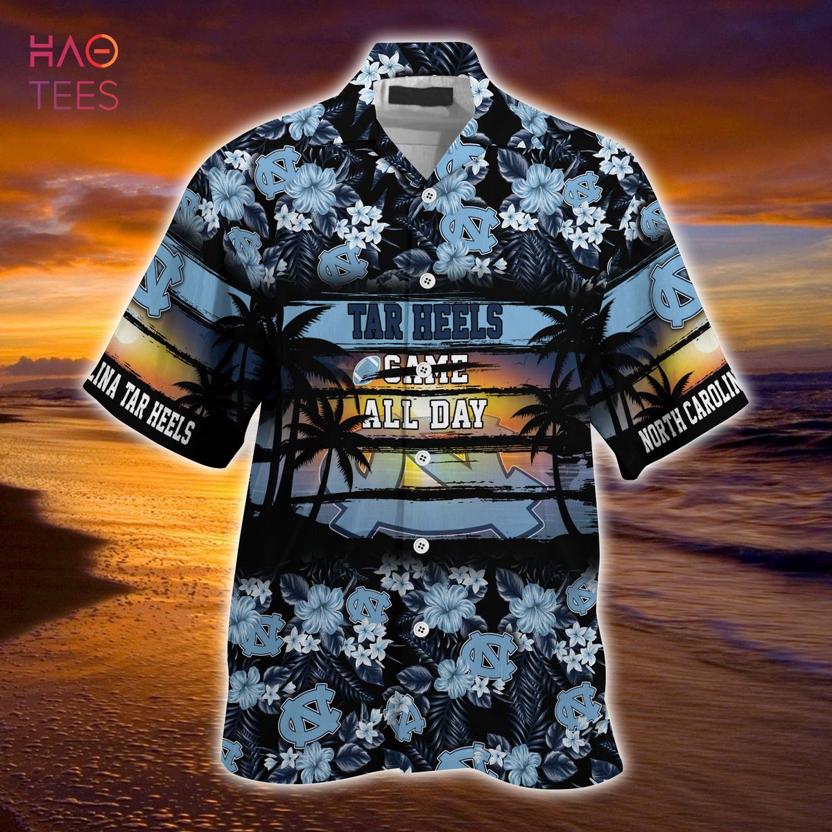 North Carolina Tar Heels Summer Hawaiian Shirt, Floral Pattern for Sports Enthusiast This Year