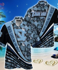 North Carolina Tar Heels Summer Hawaiian Shirt, With Tropical Flower Pattern for Fans