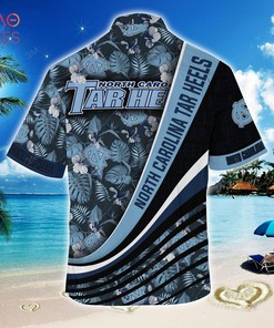North Carolina Tar Heels Summer Hawaiian Shirt, With Tropical Flower Pattern for Fans