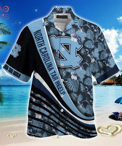 North Carolina Tar Heels Summer Hawaiian Shirt, With Tropical Flower Pattern for Fans