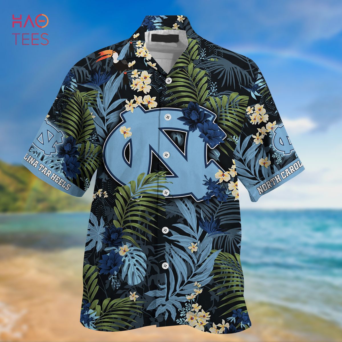 North Carolina Tar Heels Summer Hawaiian Shirts, With Tropical Patterns for Fans