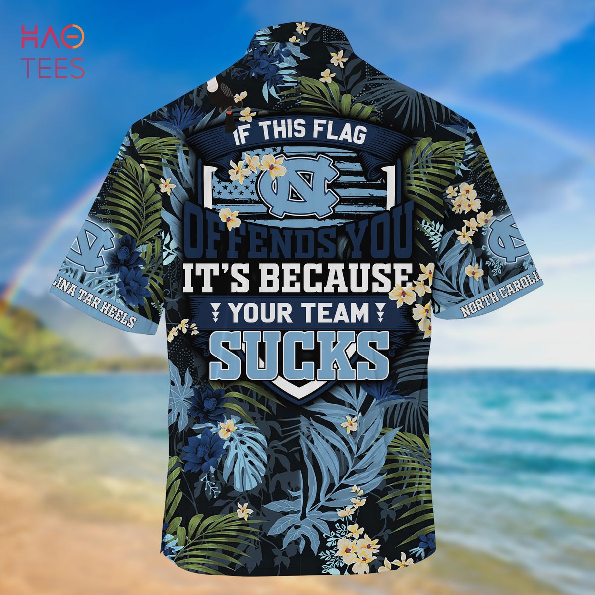 North Carolina Tar Heels Summer Hawaiian Shirts, With Tropical Patterns for Fans