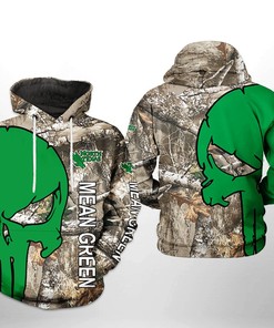 North Texas Mean Green NCAA Camo Veteran Hunting 3D Printed Hoodie/Zipper Hoodie