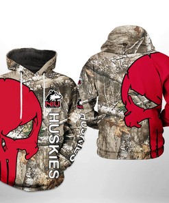Northern Illinois Huskies NCAA Camo Veteran Hunting 3D Printed Hoodie/Zipper Hoodie
