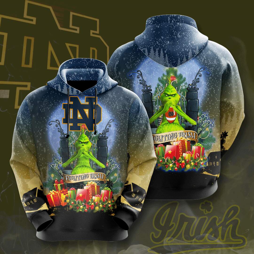 Notre Dame Fighting Irish Custom Sport All Over Print Hoodie 3D 1