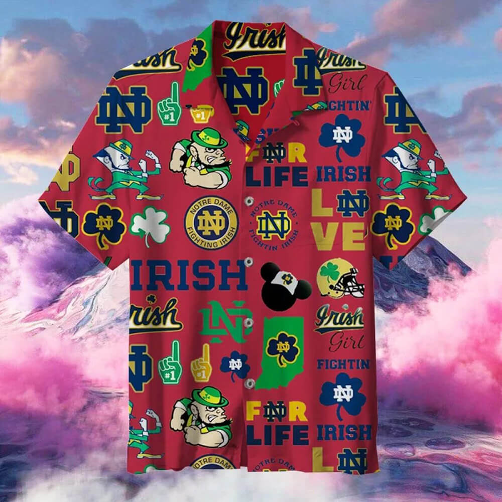 Notre Dame Fighting Irish Hawaiian Shirt Notre Dame Gifts for Him